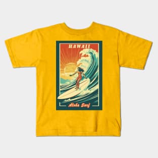 Hawaii Vintage Retro Travel Poster Kids T-Shirt